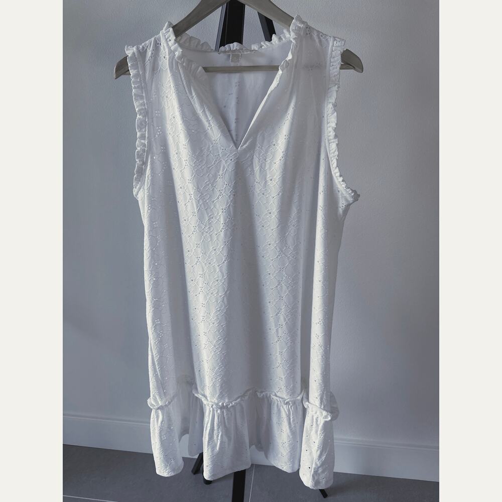 Michael Kors White Eyelet Midi Dress